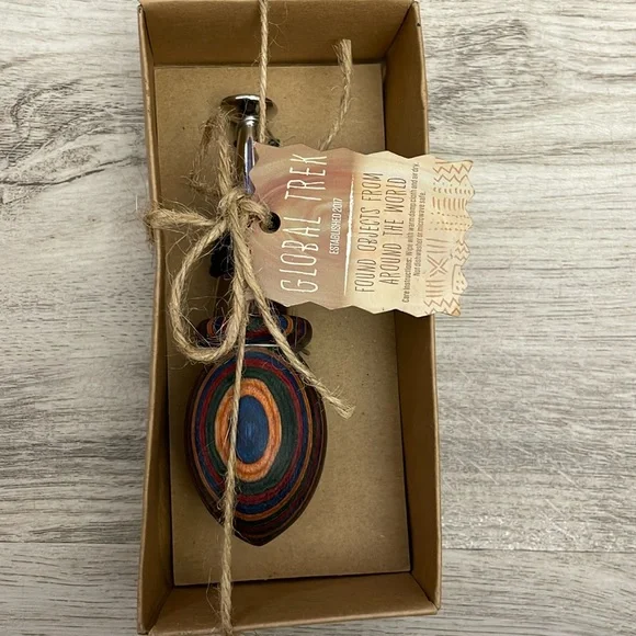 NWT Thirstystone Multicolor GT Wooden Conical Hypnotic Pattern Bottle Stopper