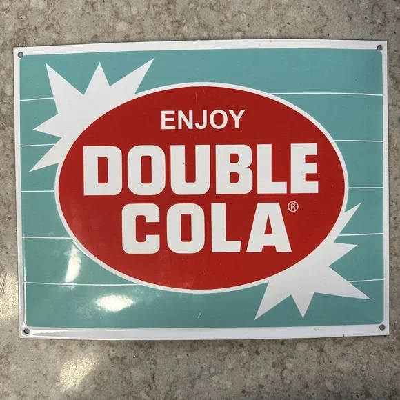 DOUBLE COLA PORCELAIN METAL‎ SODA SIGN RETRO 16x13