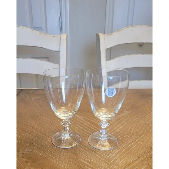 Schott Zwiesel Selection Crystal Wine Glasses‎ Set of 2 Faceted Stem Germany