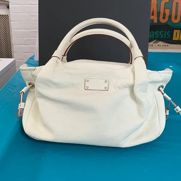 Kate Spade White Tote/Satchel in Pebbled Leather