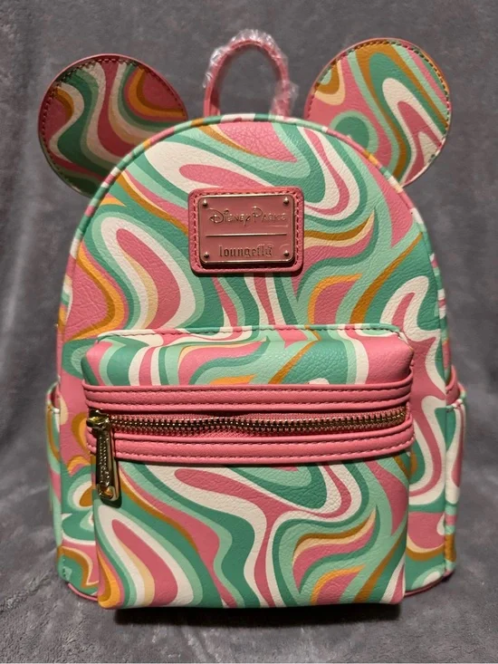 Loungefly Disney Parks Mickey Mouse Swirl Mini Backpack