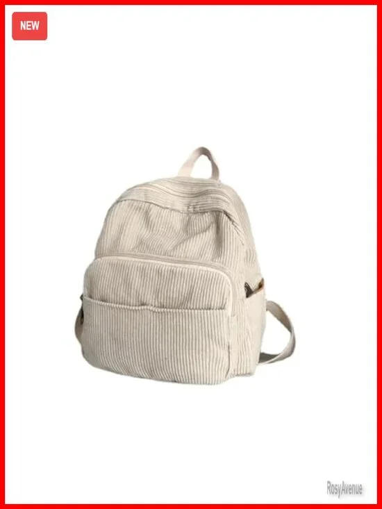 Corduroy Mini Backpack Purse for Women Travel Aesthetic Daypack