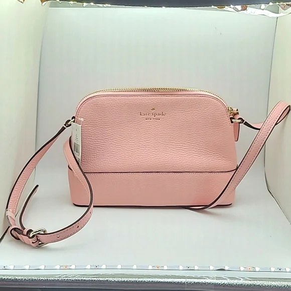 NWT KATE SPADE HANNA CROSSBODY BAG PURSE ROSY CHEEKS PINK LEATHER  MSRP $299