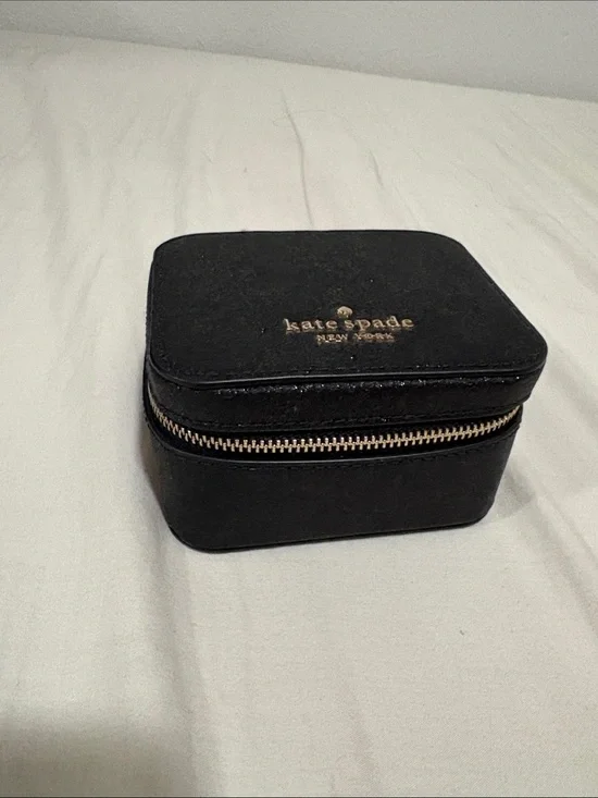 kate spade Black Jewelry Travel Case with Gold Zipper
