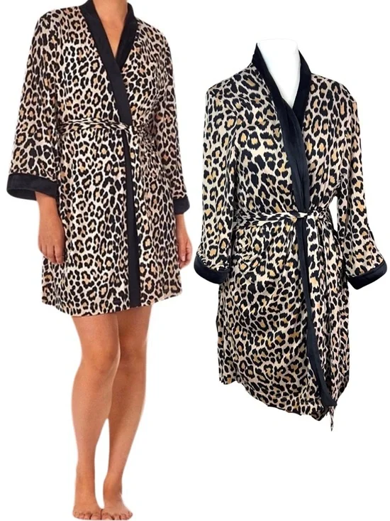 *NWT*‎ KATE SPADE Animal Print Long Sleeve Shawl Collar Neck Robe