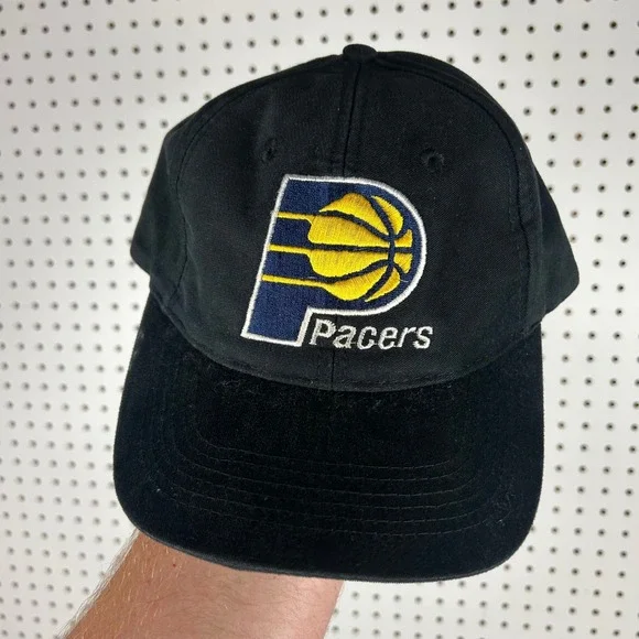 Indiana Pacers NBA Hat Sports Specialties Strapback Cap Black 90s Black One Size