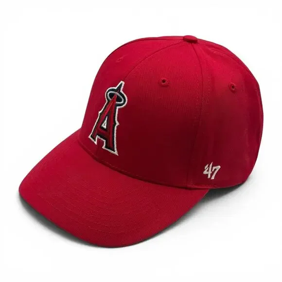 '47 Brand MVP Los Angeles Angels MLB Snapback Hat Cap Solid Red Adjustable