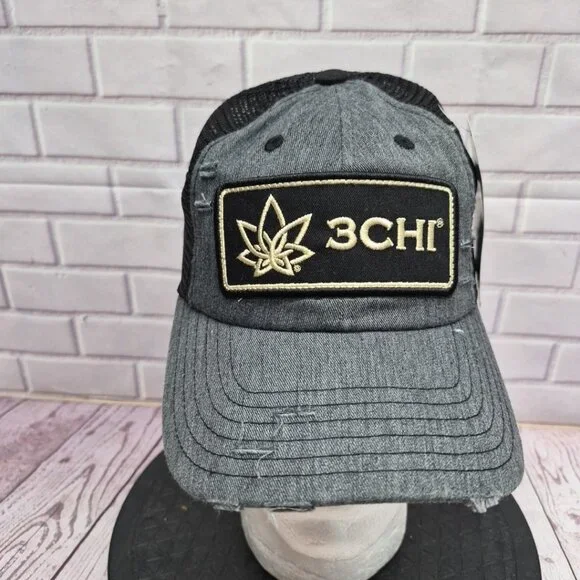 RCR Kyle Busch #8 NASCAR Trucker Cap 3CHI Patch Sponsor Distressed Hat‎