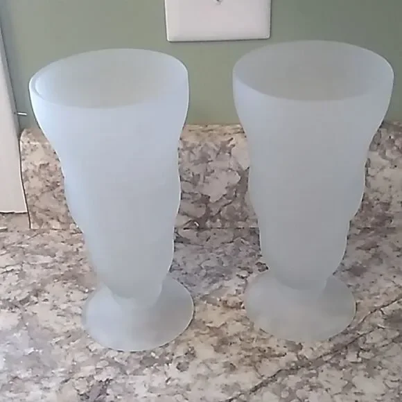 Frosted White  Soda Glasses