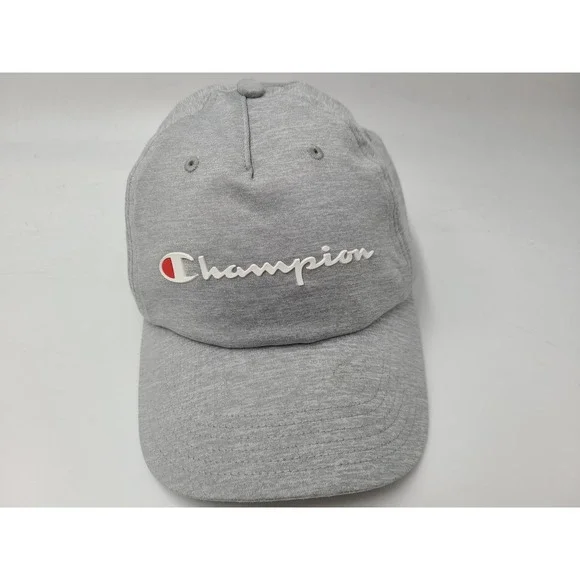 Champion Brand‎ Strapback Adjustable Hat Cap Polyester Blend Dad Men Women Gray