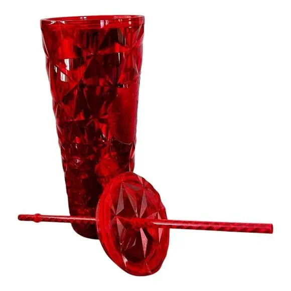 Starbucks Christmas 2023 Red Diamond Prism Crystal Tumbler (Cold Cup) 24oz Venti