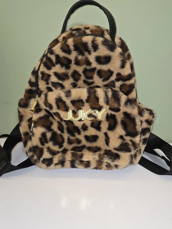 Juicy Couture Leopard Print Faux Fur Mini Backpack - Brown & Black