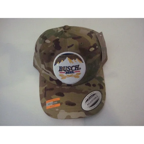 BUSCH BEER BEACH  CAMO‎    00S Y2K   HAT CAP VINTAGE DEADSTOCK C1