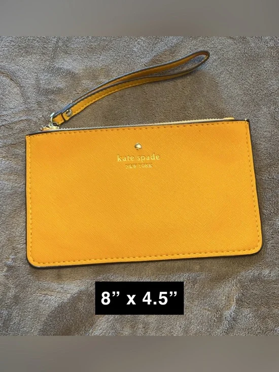 kate spade Yellow Saffiano Wristlet Clutch