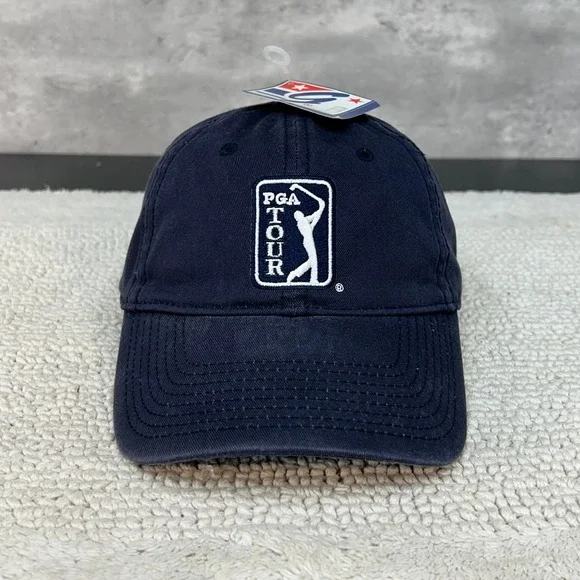 Vintage PGA Tour Golf Strap Back Hat OSFA Deadstock Golfing Dad Cap Embroidered