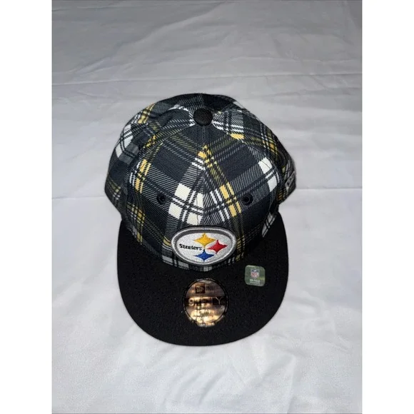 PITTSBURGH STEELERS BLACK PLAID NFL NEW ERA Hat Youth