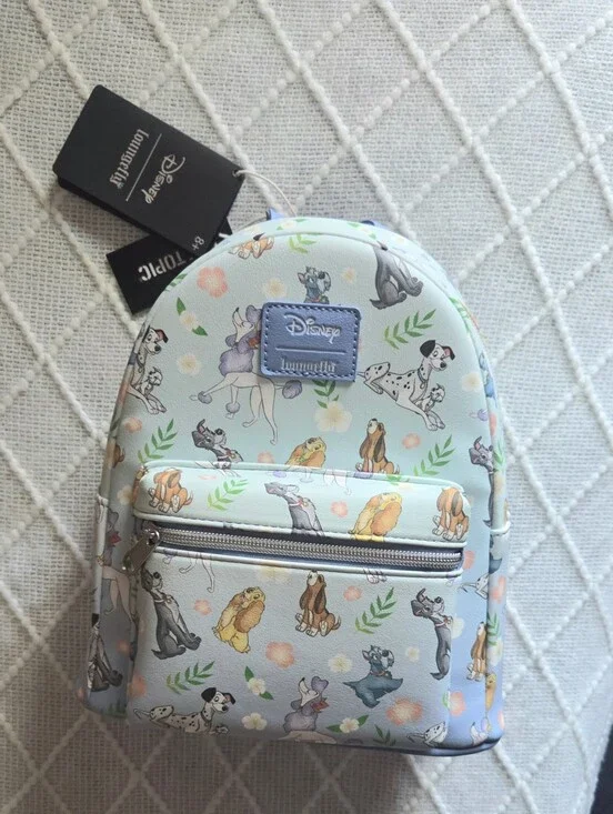 Loungefly Disney Dogs Floral Mini Backpack Blue