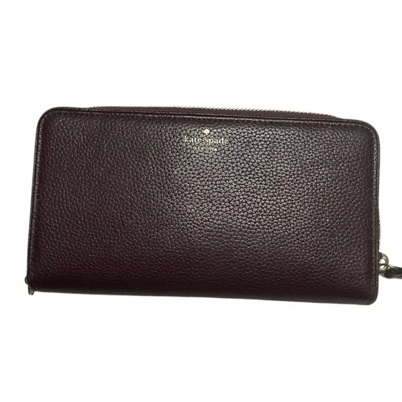 Kate Spade Cherrywood Pebbled Leather Long Continental Wallet