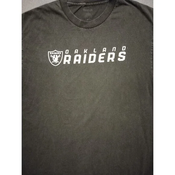 Oakland RAIDERS Reebok Black Short Sleeve T-shirt Mens Large