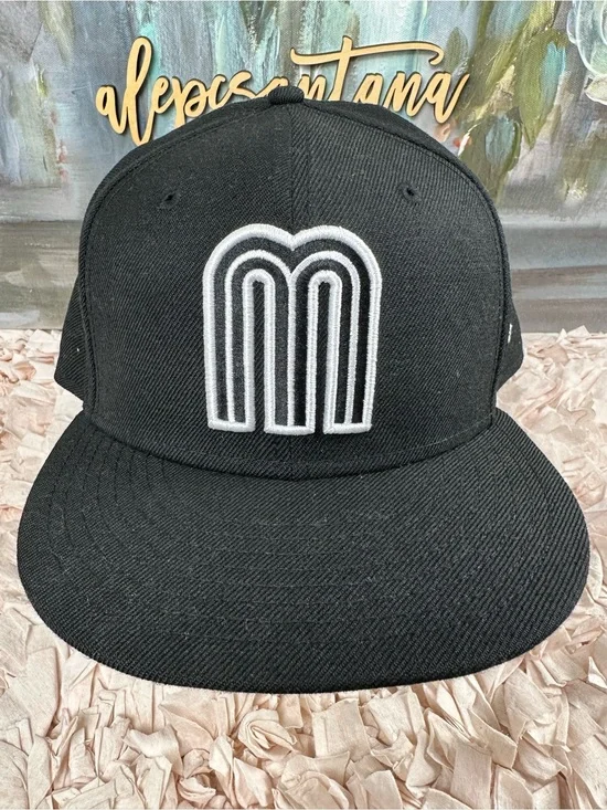 New Era 59FIFTY México Fitted Hat Black White Logo | Size 7 3/4 | NWOT