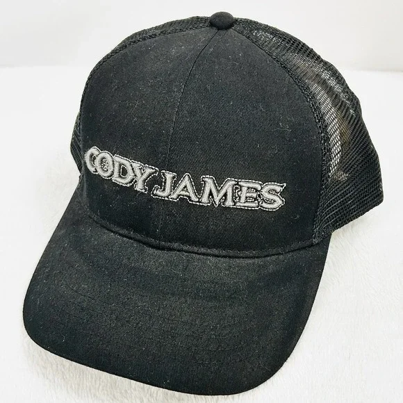 Cody James Wordmark Logo Trucker Hat Cap Snapback Adjustable Black Western‎