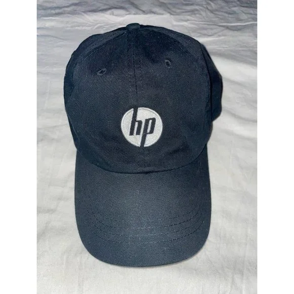 HP Hewlett‎ Packard Embroidered Baseball Hat Cap Black Velcro One Size Fits All