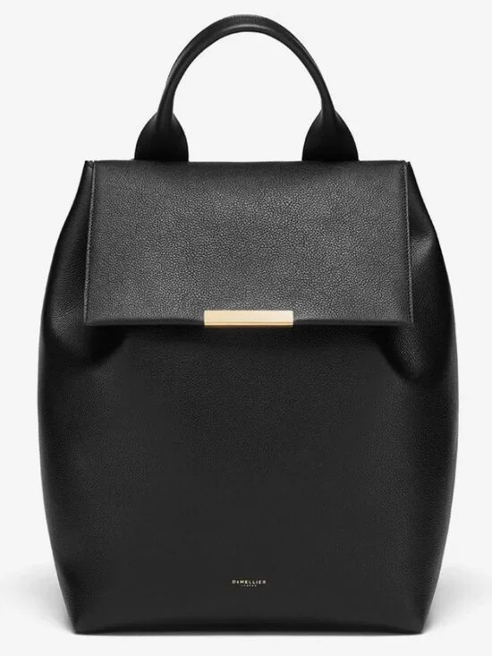 DEMELLIER LONDON AMSTERDAM BACKPACK BLACK LEATHER BAG