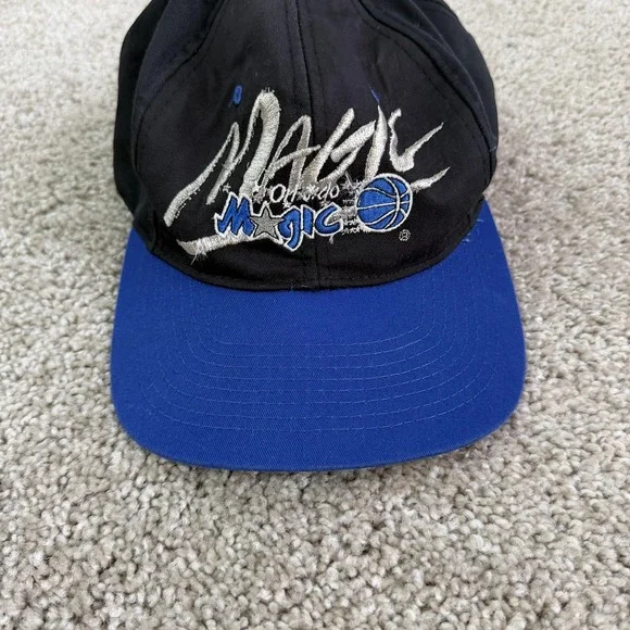 Vintage Orlando Magic Hat Cap Snap Back Mens One Size Black NBA Basketball AJD