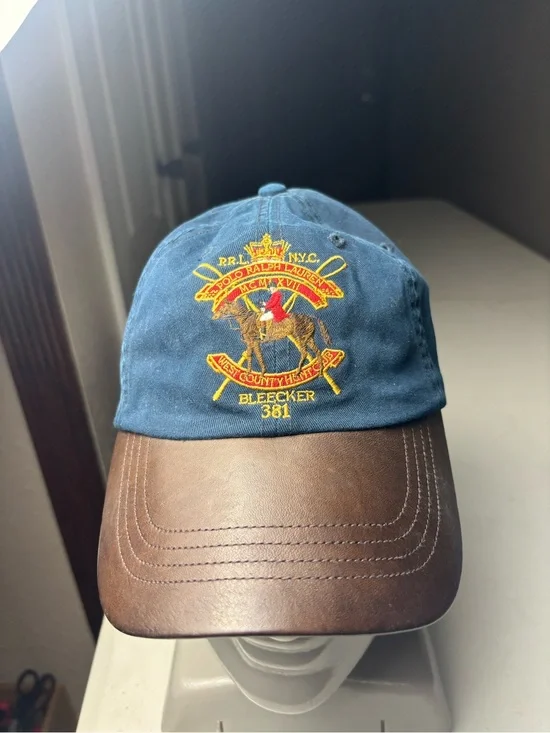 RRL Polo Ralph Lauren Rare vintage rl cords leather bill cap