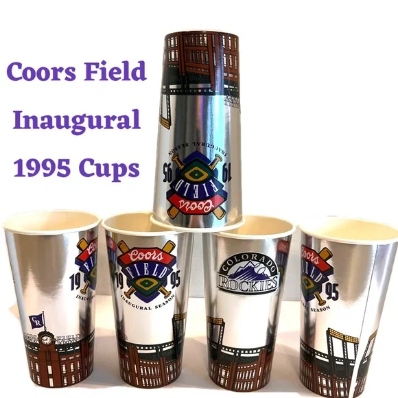Inaugural 1995 Coors Field Paper Cups Printed 30 Years ago Golden, Colorado 5qty