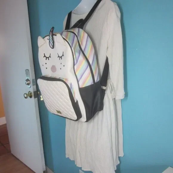 Betsey Johnson Large Unicorn Backpack 12 X 16 X 8 Fabric Lined Polyurethane