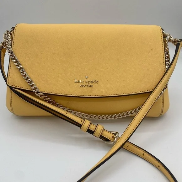 Kate Spade Women's Leather Laurel Way Greer Crossbody Bag Daybreak Yellow Small
