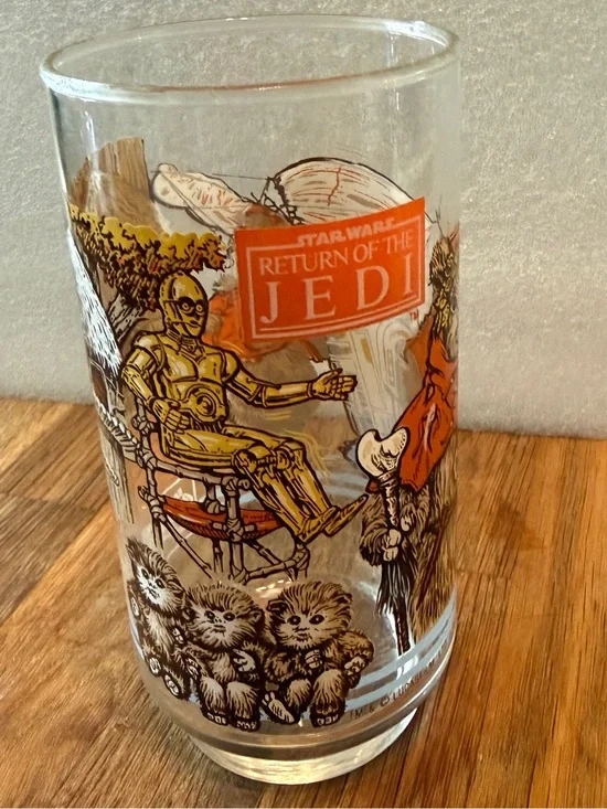 Return Of The JEDI 1983 BURGER KING Coca-cola Glass Cup Ewok Star Wars