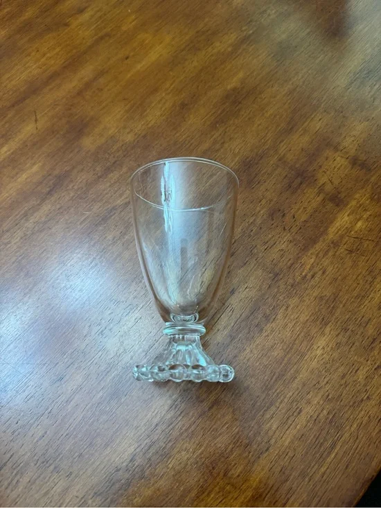 Berwick “Boopie” footed clear Glass Goblet with Beaded Stem set of 10
