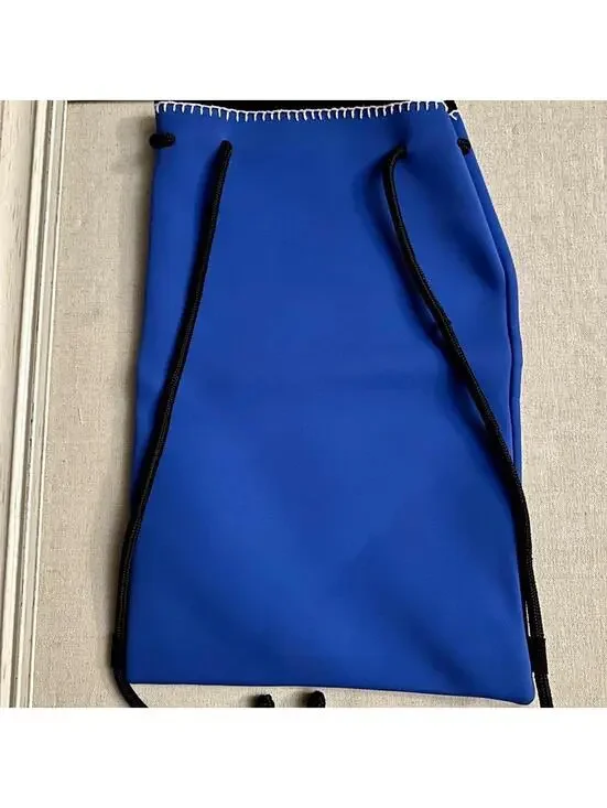 Triangl swimwear neoprene royal blue backpack travel pouchw black detail NWOT