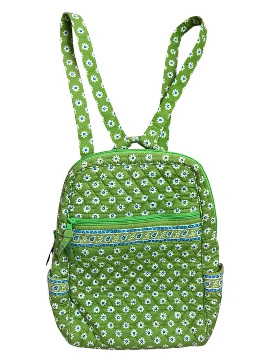 Vintage Vera Bradley “Green Apple Daisy”Retired Pattern Small Backpack Style Bag