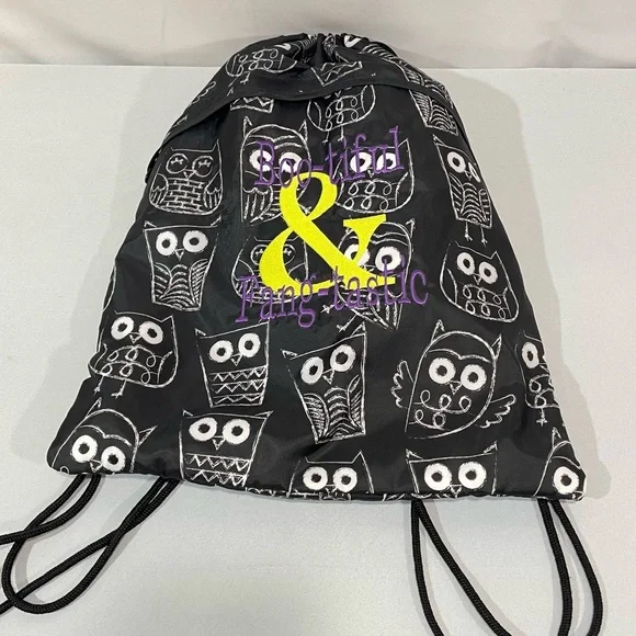 Thirty One Cinch Sac Owl Bag Previously Customized Boo-tiful & Fang-tastic