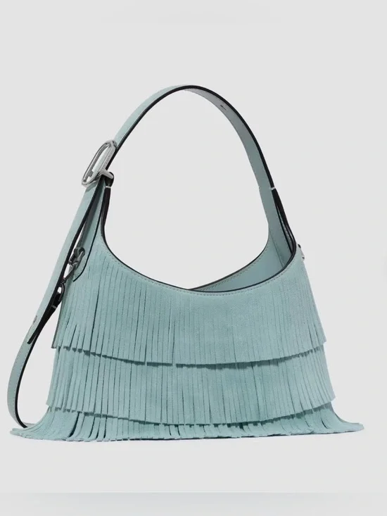 Kate Spade New York Mini Suede Fringe CrossbodyBag Aventurine NWT- HTF