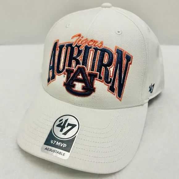 '47 Brand Auburn Tigers‎ Keystone MVP Snapback Hat Cap Adjustable White NCAA