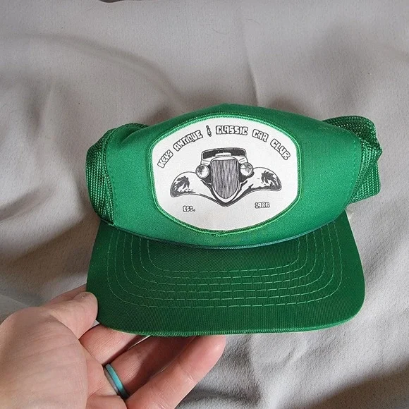 VINTAGE TRUCKER HAT - UNWORN  -‎ SNAPBACK - 1986 KEV'S Antique Classic Car Club