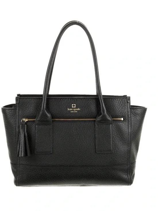 NWOT KATE SPADE NEW YORK SOUTHPORT AVENUE  TOTE BAG IN BLACK PEBBLED LEATHER