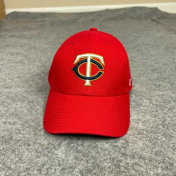 Minnesota Twins Men Hat Adjustable Red Cap Logo Wool Blend Baseball Dad‎ MLB 47
