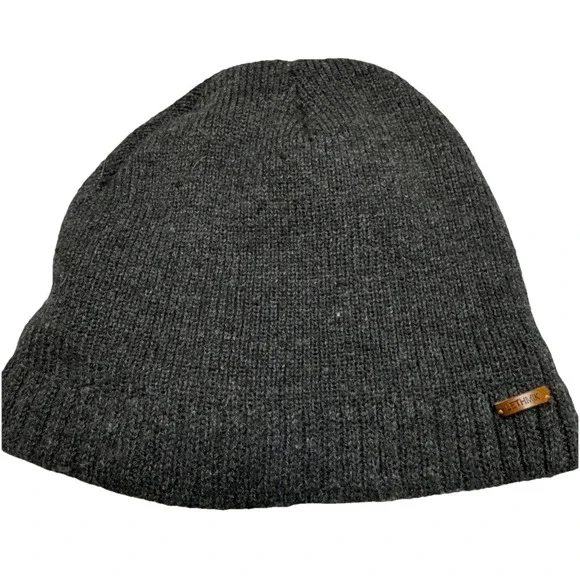 LETHMIK Knit Beanie Hat Charcoal Gray Marl‎ Ribbed Cuff Winter Skull Cap Mens