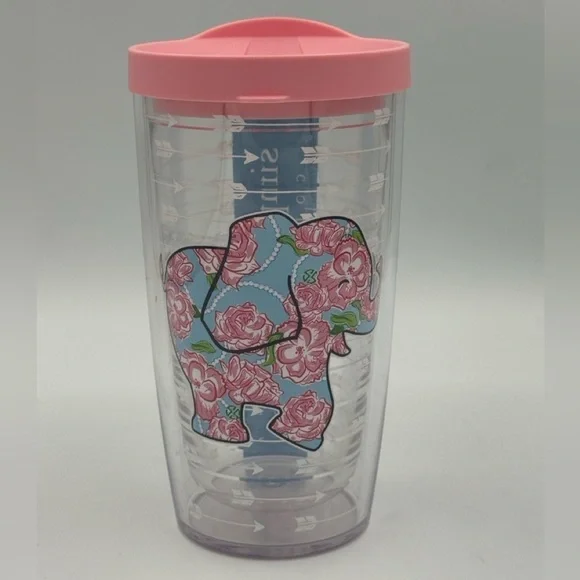 Tervis Tumbler 16 Oz Simply Southern Floral Elephant Arrows Pink Travel Lid
