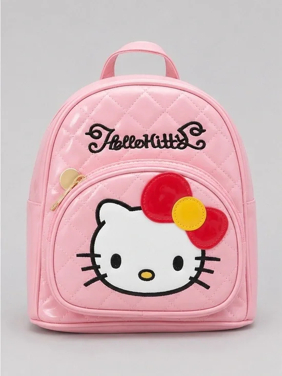 Hello Kitty Pink Quilted Mini Backpack with Red & Yellow Bow