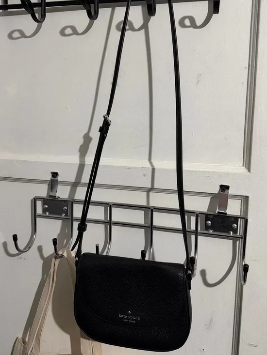 kate spade Black Pebbled Leather Saddle Crossbody