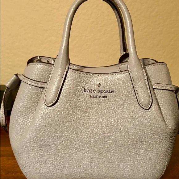 kate spade Pebbled Leather Crossbody Satchel - Gray