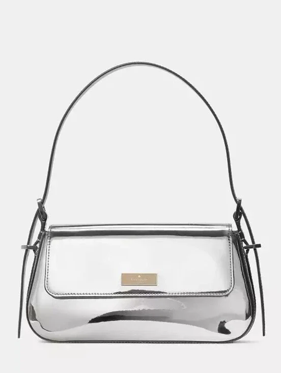 Kate Spade 'Bridget' Mirror Metallic Small Flap Shoulder Bag MSRP- $329