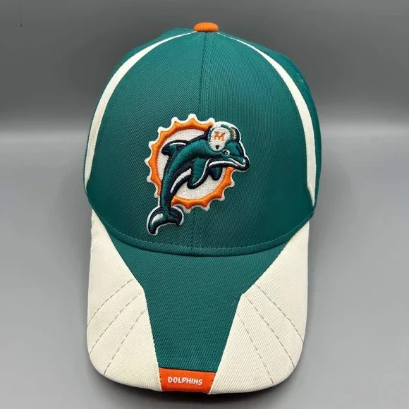 Vintage Miami‎ Dolphins Hat Men Embroidered NFL Reebok Strap Back Cap