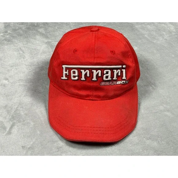 Ferrari Gearbox Hat Red Strapback Cap Embroidered Racing Formula 1 F1 Italy